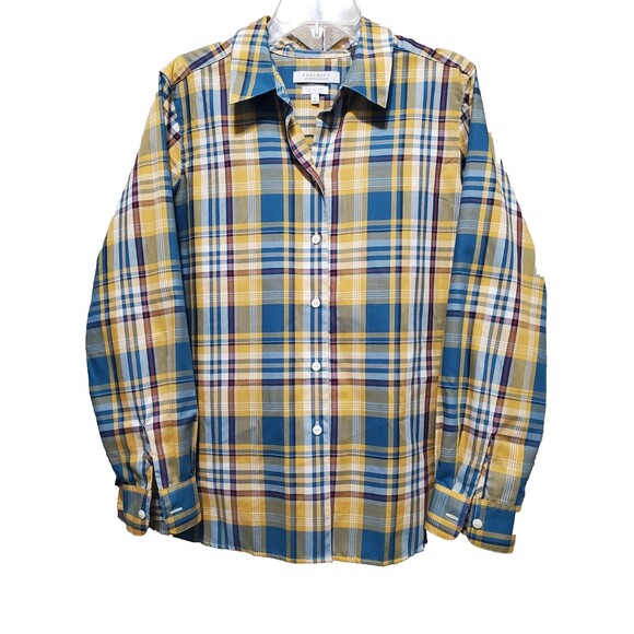 Foxcroft Tops - Foxcroft for Appleseed's Wrinkle Free Shaped Multicolor Plaid Button-Up Shirt 16